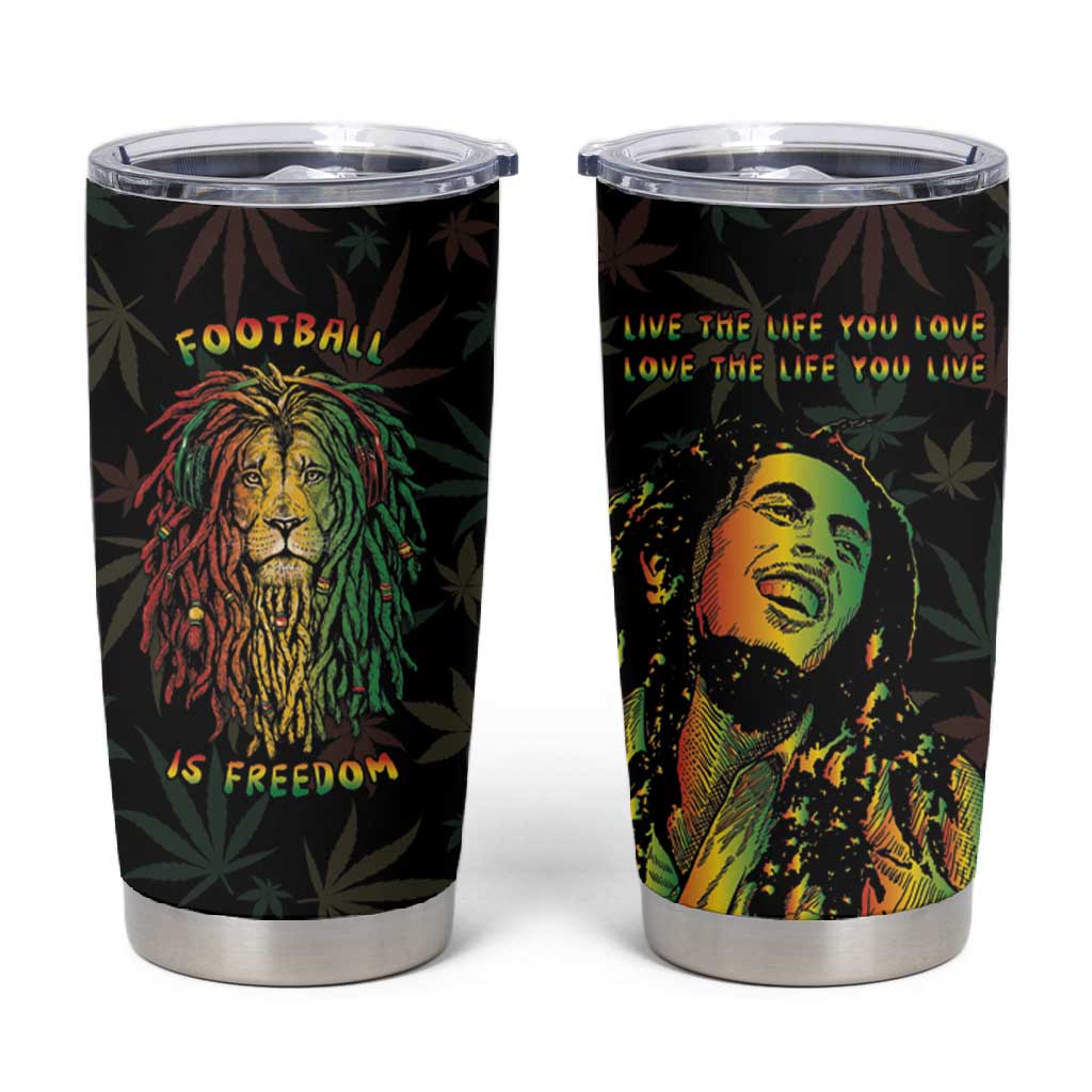 Legend Reggae Marley Football Tumbler Cup Rasta Lion