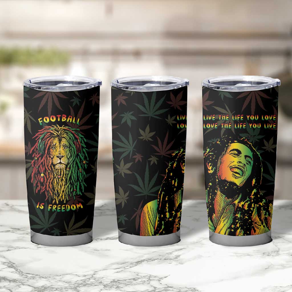 Legend Reggae Marley Football Tumbler Cup Rasta Lion