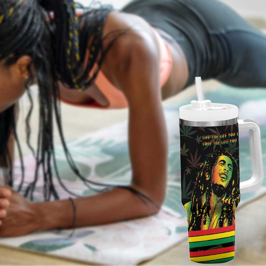 Legend Reggae Marley Football Tumbler With Handle Rasta Lion