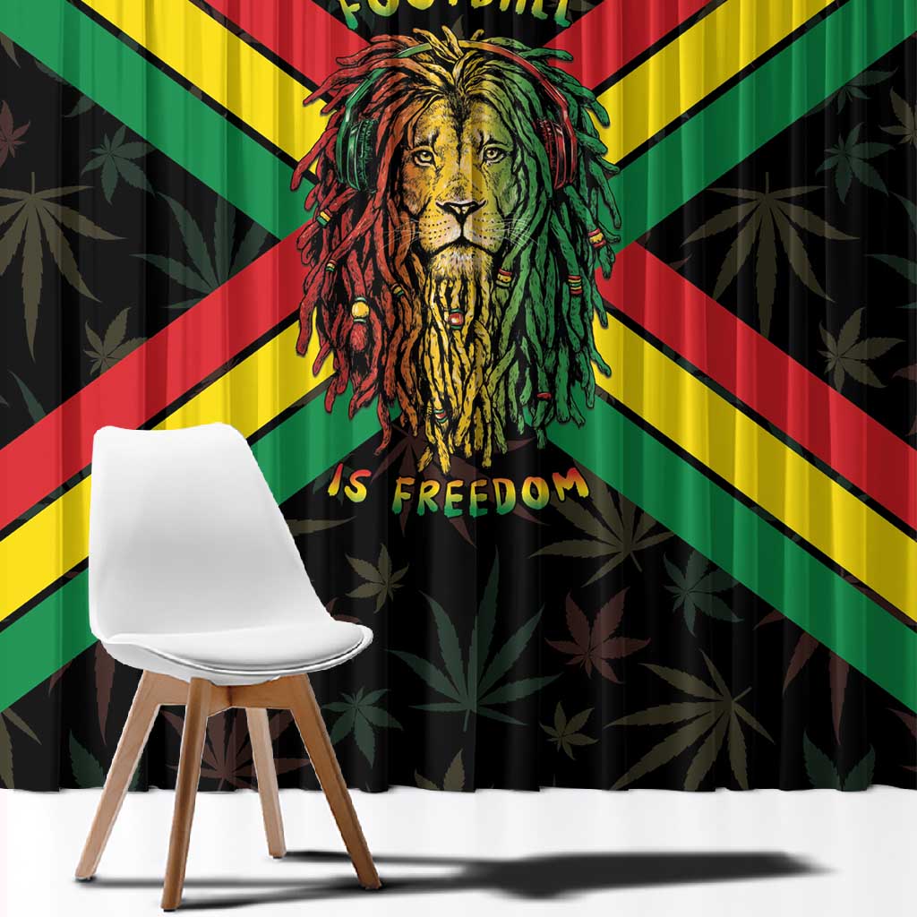 Legend Reggae Marley Football Window Curtain Rasta Lion