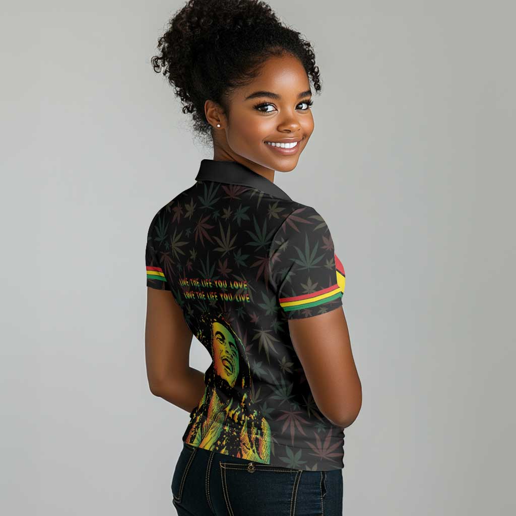 Legend Reggae Marley Football Women Polo Shirt Rasta Lion