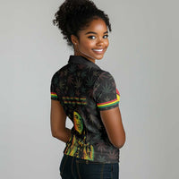 Legend Reggae Marley Football Women Polo Shirt Rasta Lion