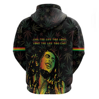 Legend Reggae Marley Football Zip Hoodie Rasta Lion