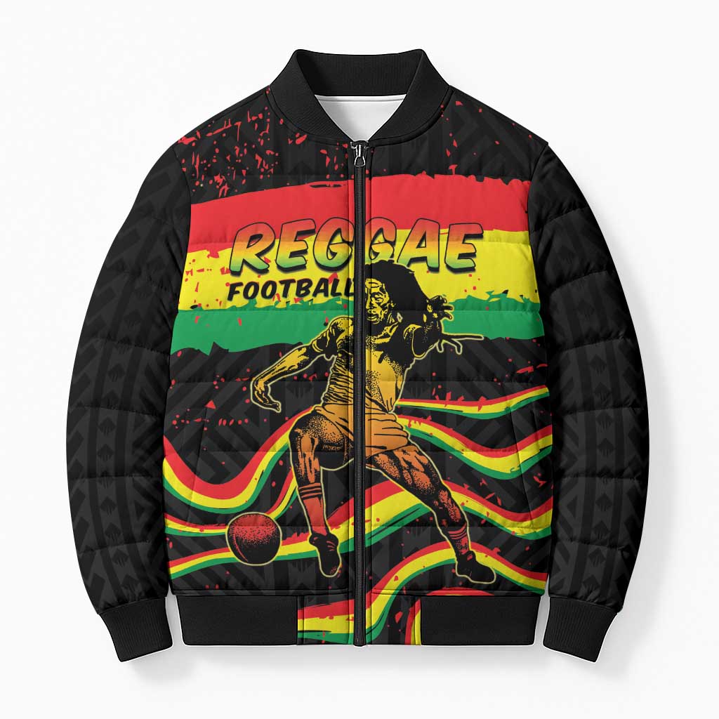 Personalized Reggae Legend Bob Football Bomber Puffer Jacket Grunge Style
