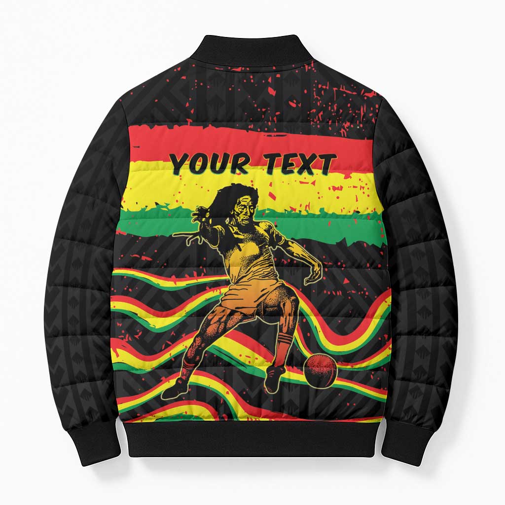 Personalized Reggae Legend Bob Football Bomber Puffer Jacket Grunge Style