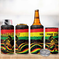 Personalized Reggae Legend Bob Football 4 in 1 Can Cooler Tumbler Grunge Style
