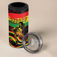 Personalized Reggae Legend Bob Football 4 in 1 Can Cooler Tumbler Grunge Style