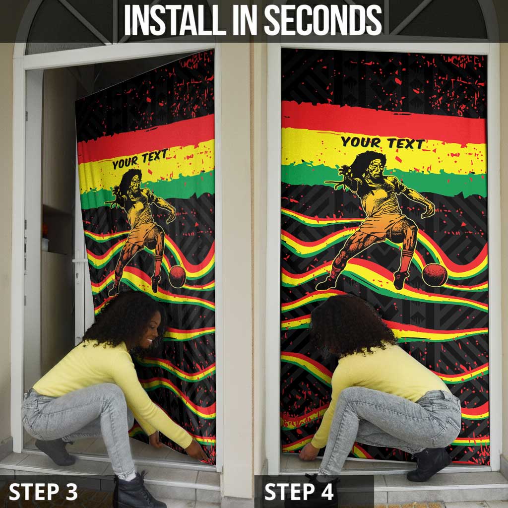 Personalized Reggae Legend Bob Football Door Cover Grunge Style