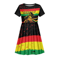 Personalized Reggae Legend Bob Football Kid Short Sleeve Dress Grunge Style