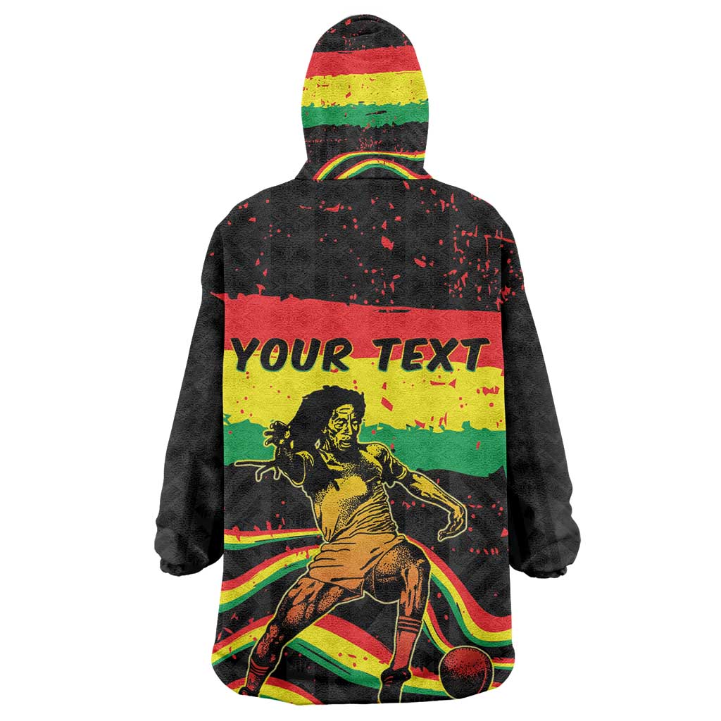 Personalized Reggae Legend Bob Football Kid Wearable Blanket Hoodie Grunge Style