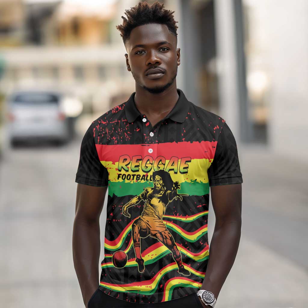 Personalized Reggae Legend Bob Football Polo Shirt Grunge Style