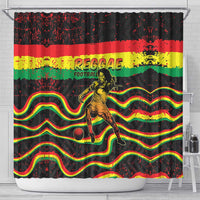 Reggae Legend Bob Football Shower Curtain Grunge Style