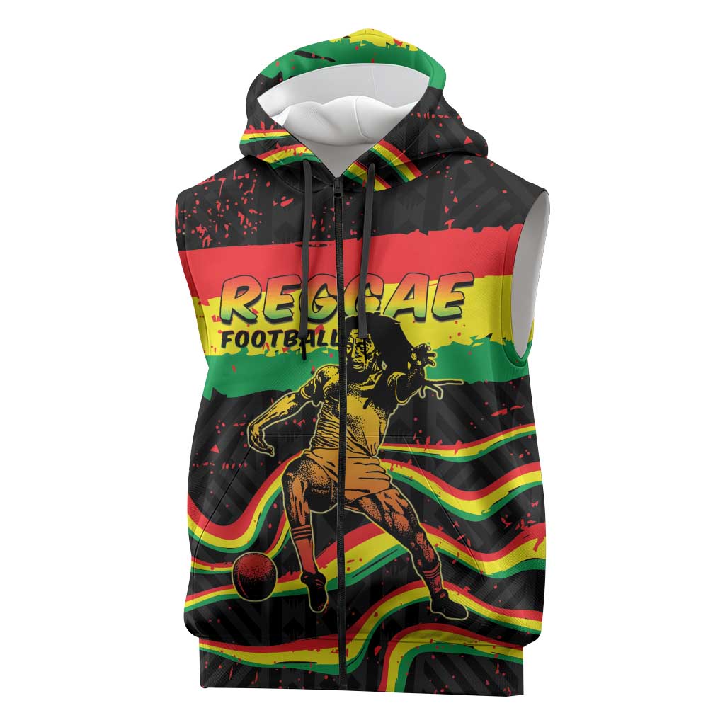 Personalized Reggae Legend Bob Football Sleeveless Zip Hoodie Grunge Style