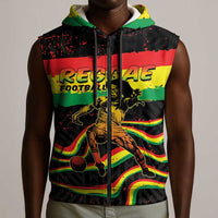 Personalized Reggae Legend Bob Football Sleeveless Zip Hoodie Grunge Style