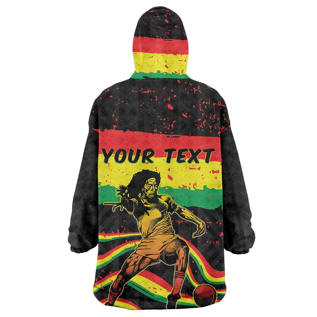 Personalized Reggae Legend Bob Football Wearable Blanket Hoodie Grunge Style