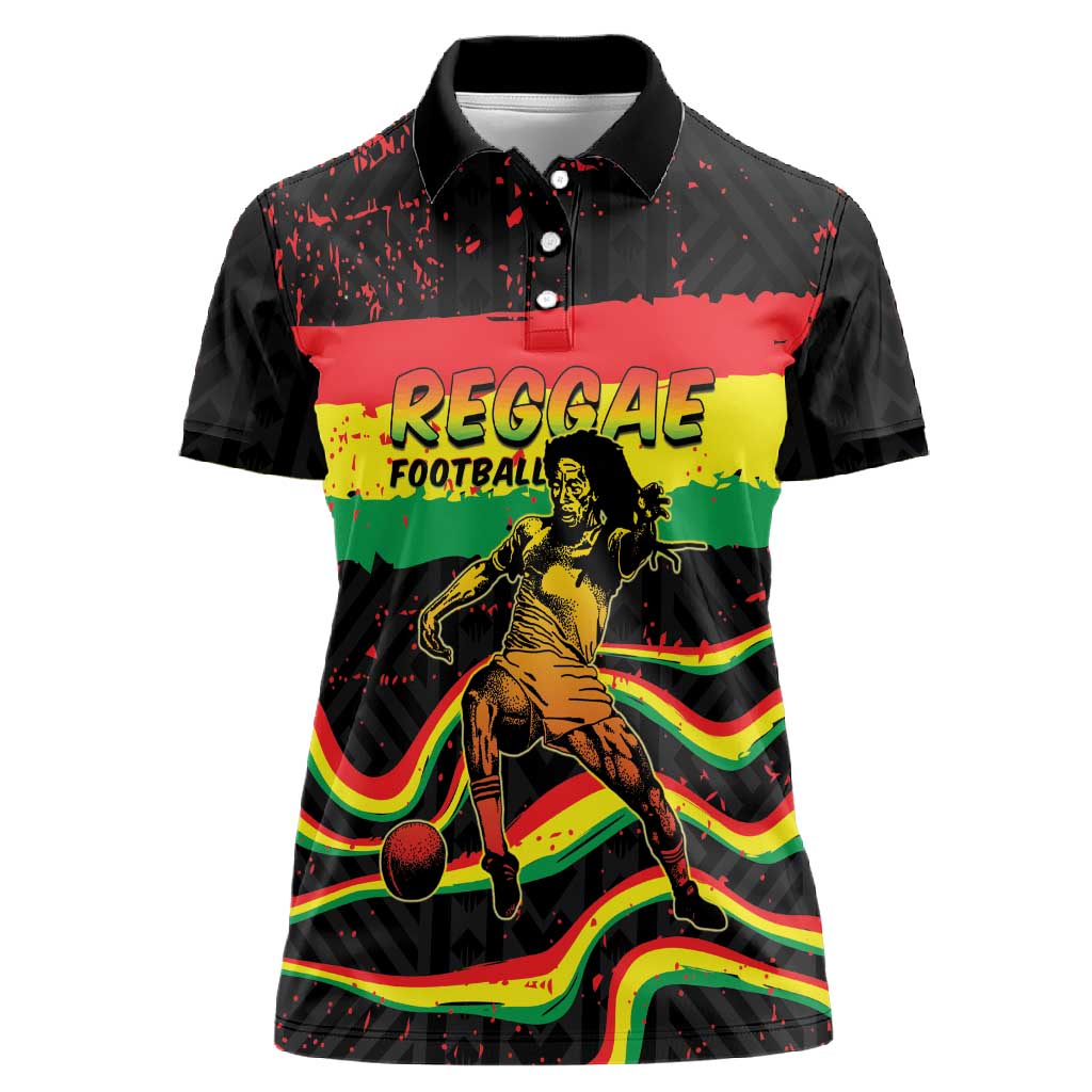 Personalized Reggae Legend Bob Football Women Polo Shirt Grunge Style