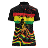 Personalized Reggae Legend Bob Football Women Polo Shirt Grunge Style
