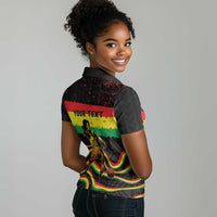 Personalized Reggae Legend Bob Football Women Polo Shirt Grunge Style