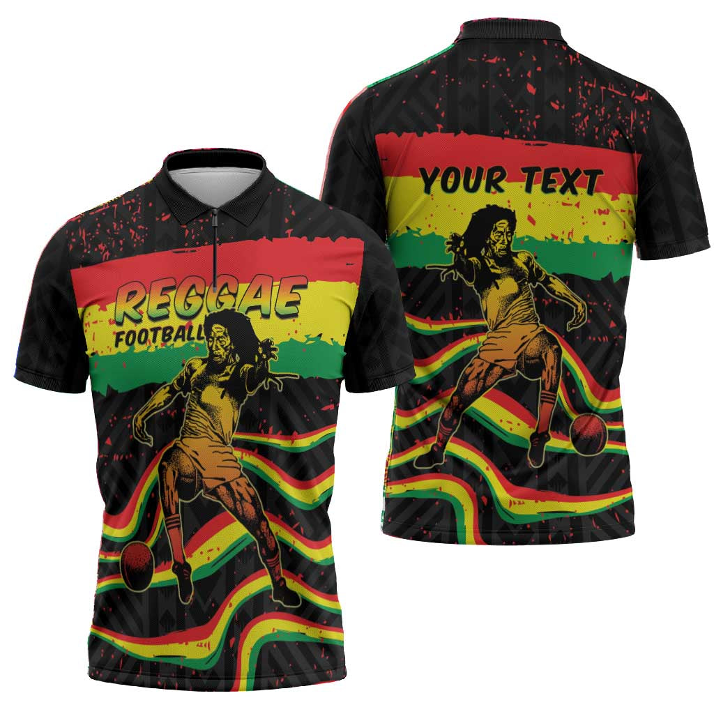 Personalized Reggae Legend Bob Football Zipper Polo Shirt Grunge Style