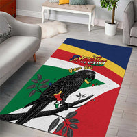 Personalized Seychelles Independence Day Area Rug Coat Of Arms Black Parrot