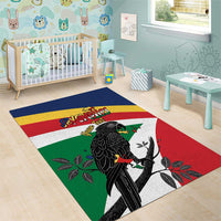 Personalized Seychelles Independence Day Area Rug Coat Of Arms Black Parrot