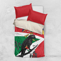 Personalized Seychelles Independence Day Bedding Set Coat Of Arms Black Parrot