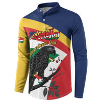 Personalized Seychelles Independence Day Button Sweatshirt Coat Of Arms Black Parrot