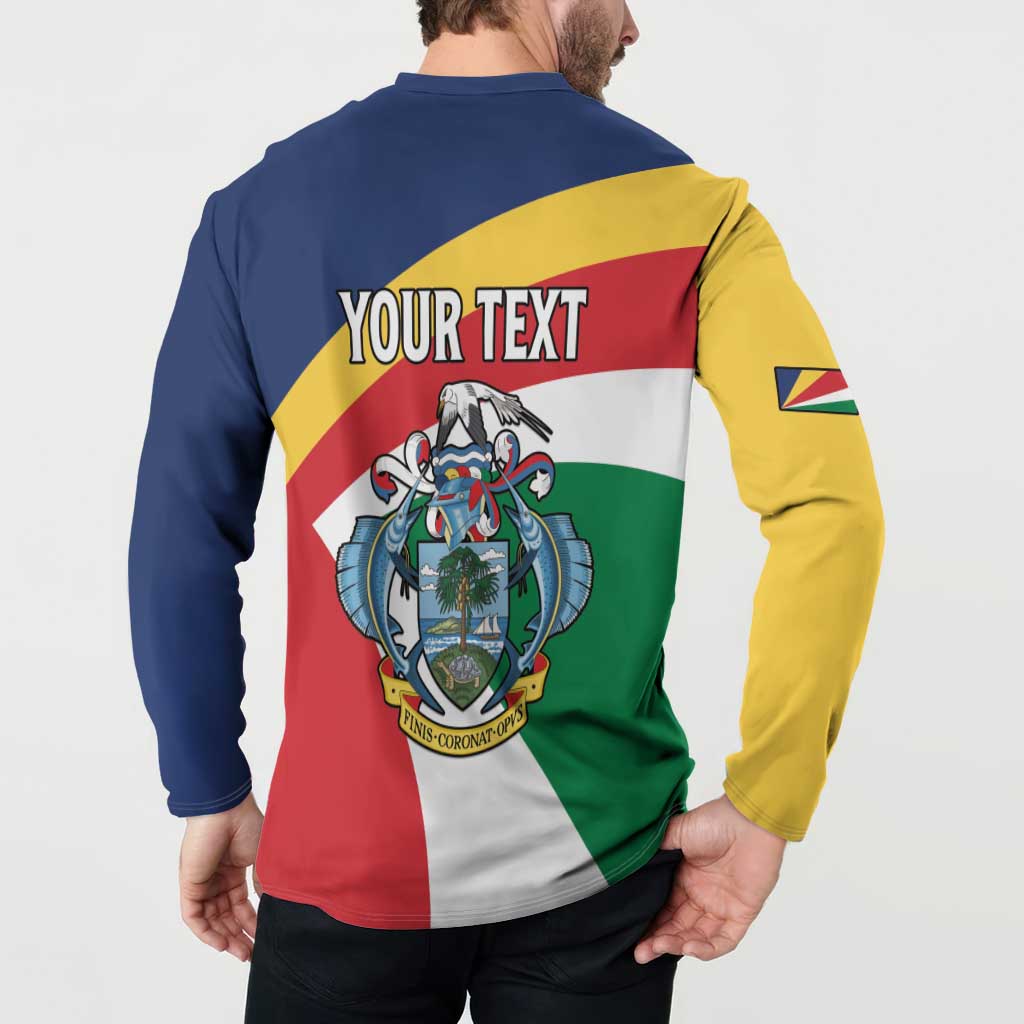 Personalized Seychelles Independence Day Button Sweatshirt Coat Of Arms Black Parrot