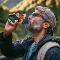 Personalized Seychelles Independence Day 4 in 1 Can Cooler Tumbler Coat Of Arms Black Parrot