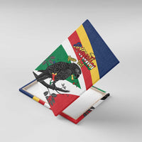 Personalized Seychelles Independence Day Canvas Wall Art Coat Of Arms Black Parrot