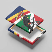 Personalized Seychelles Independence Day Canvas Wall Art Coat Of Arms Black Parrot
