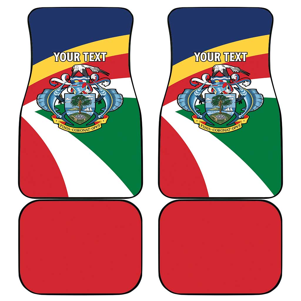 Personalized Seychelles Independence Day Car Mats Coat Of Arms Black Parrot