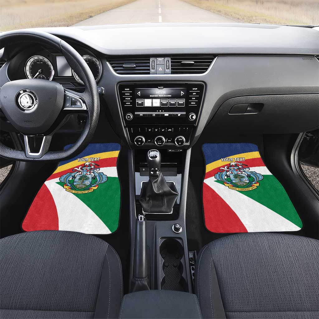 Personalized Seychelles Independence Day Car Mats Coat Of Arms Black Parrot