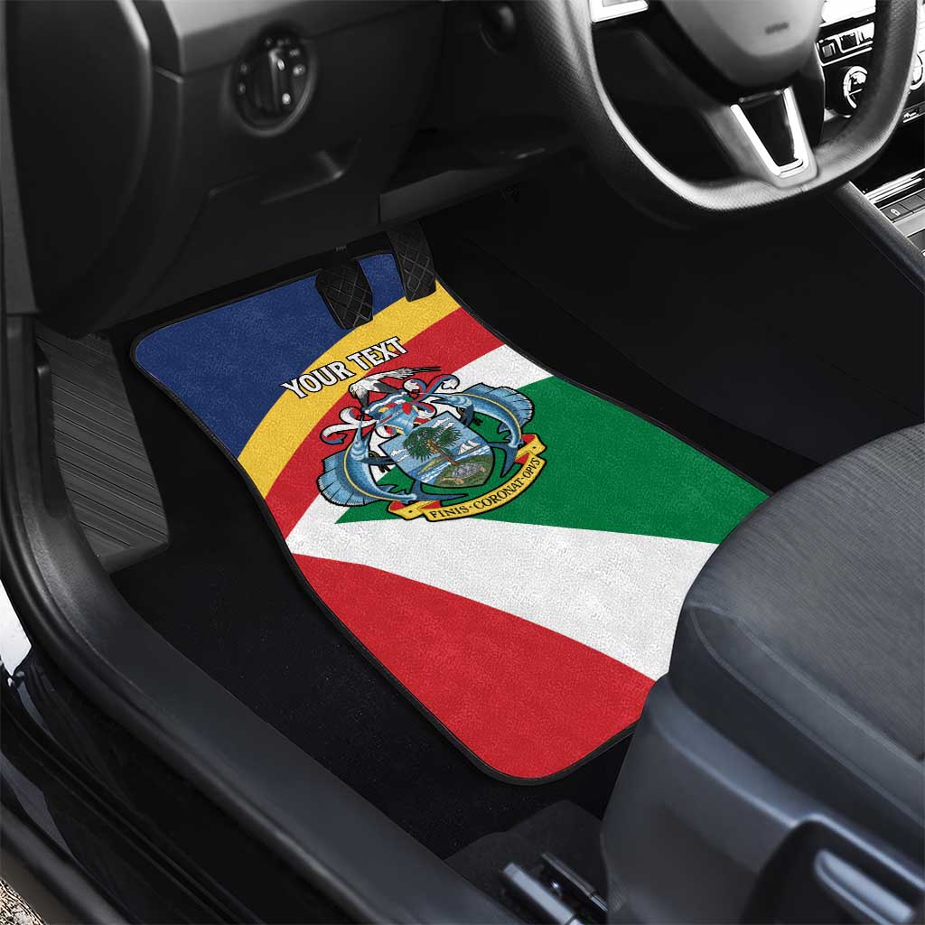 Personalized Seychelles Independence Day Car Mats Coat Of Arms Black Parrot