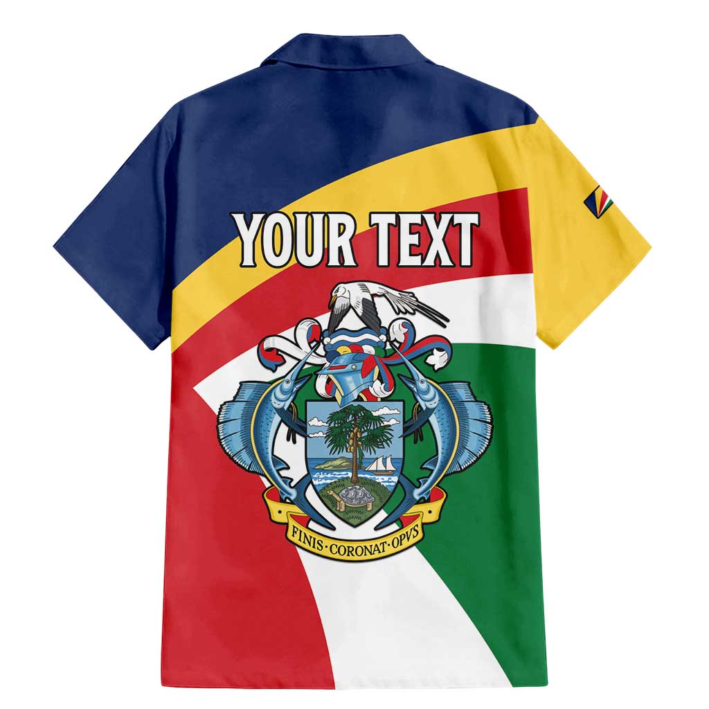 Personalized Seychelles Independence Day Family Matching Mermaid Dress and Hawaiian Shirt Coat Of Arms Black Parrot