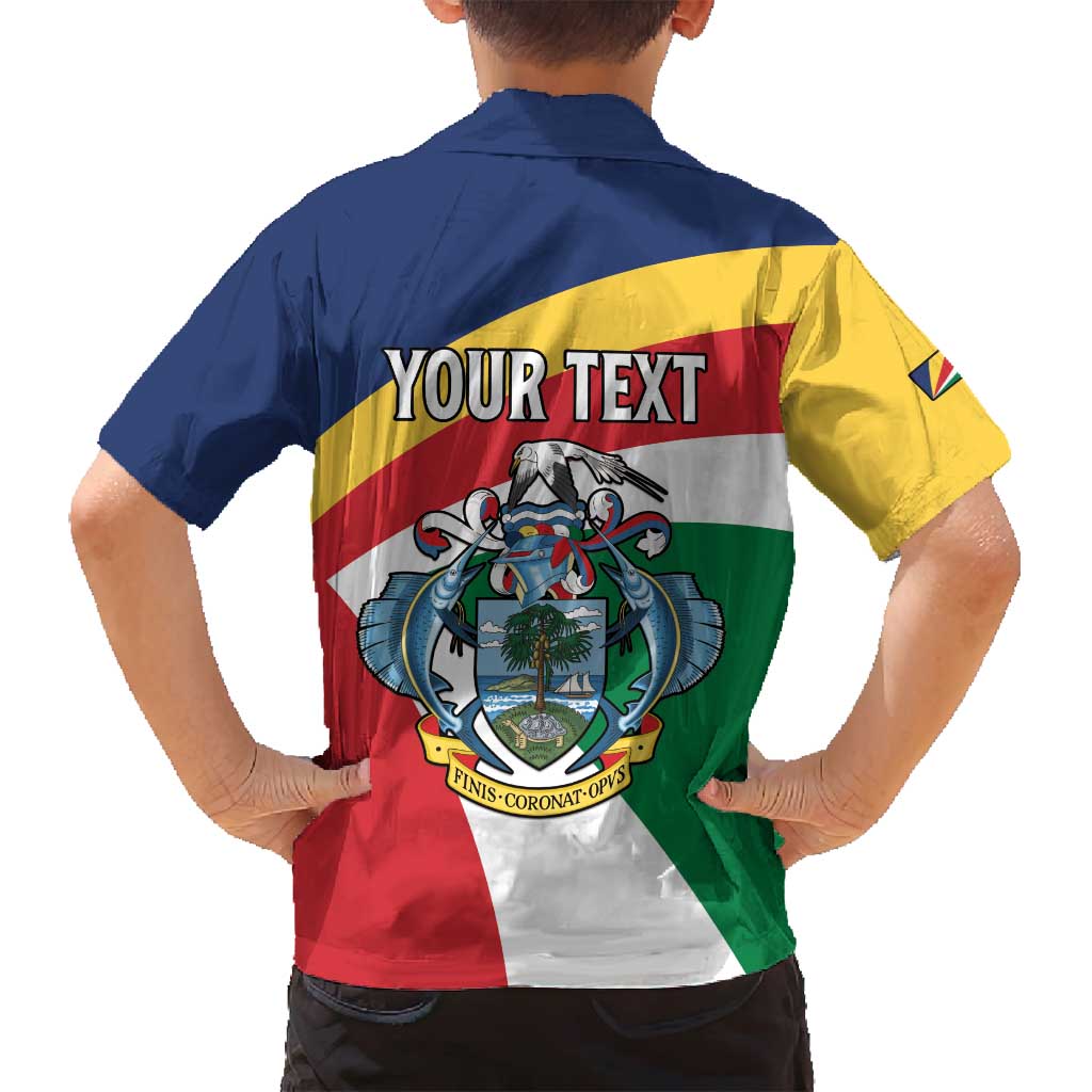 Personalized Seychelles Independence Day Family Matching Tank Maxi Dress and Hawaiian Shirt Coat Of Arms Black Parrot