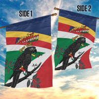 Personalized Seychelles Independence Day Garden Flag Coat Of Arms Black Parrot