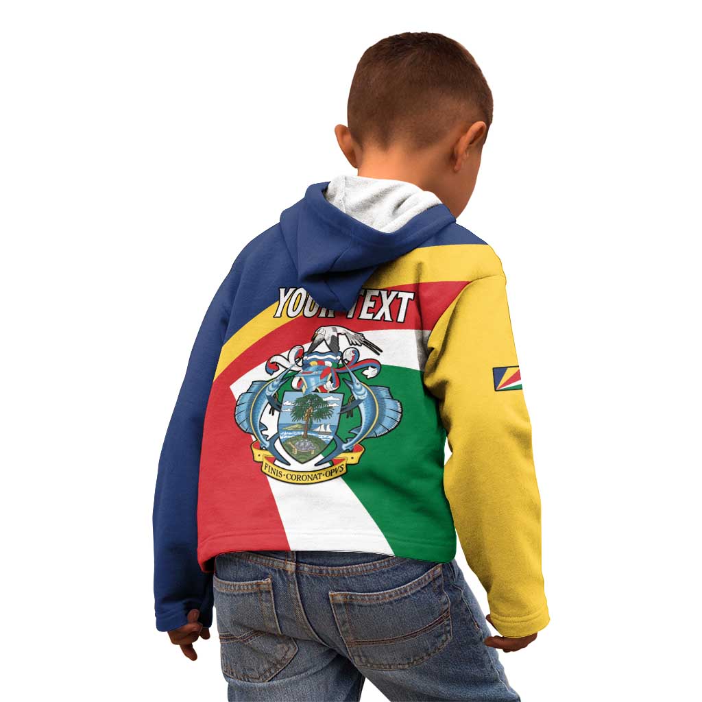 Personalized Seychelles Independence Day Kid Hoodie Coat Of Arms Black Parrot