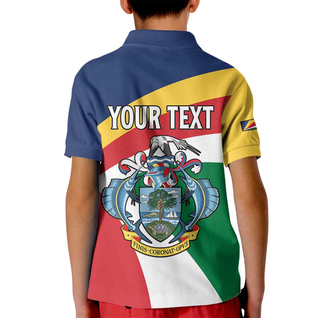 Personalized Seychelles Independence Day Kid Polo Shirt Coat Of Arms Black Parrot