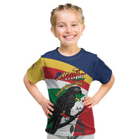 Personalized Seychelles Independence Day Kid T Shirt Coat Of Arms Black Parrot