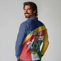 Personalized Seychelles Independence Day Long Sleeve Polo Shirt Coat Of Arms Black Parrot