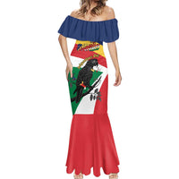 Personalized Seychelles Independence Day Mermaid Dress Coat Of Arms Black Parrot