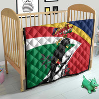 Personalized Seychelles Independence Day Quilt Coat Of Arms Black Parrot