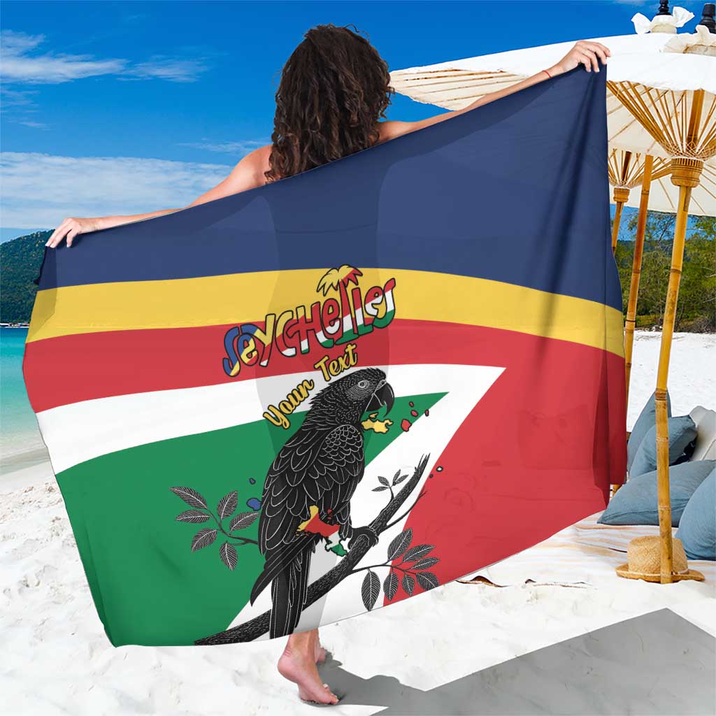 Personalized Seychelles Independence Day Sarong Coat Of Arms Black Parrot