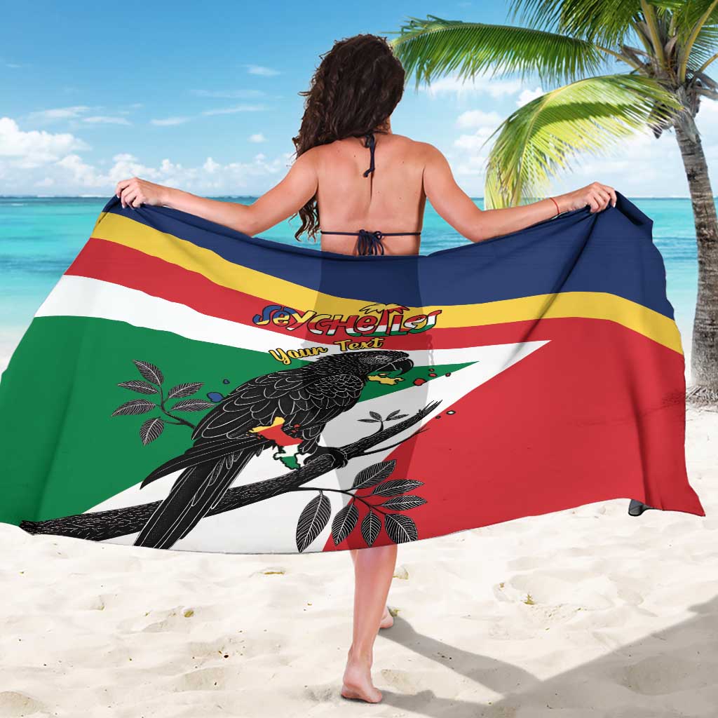 Personalized Seychelles Independence Day Sarong Coat Of Arms Black Parrot