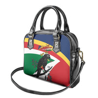 Personalized Seychelles Independence Day Shoulder Handbag Coat Of Arms Black Parrot