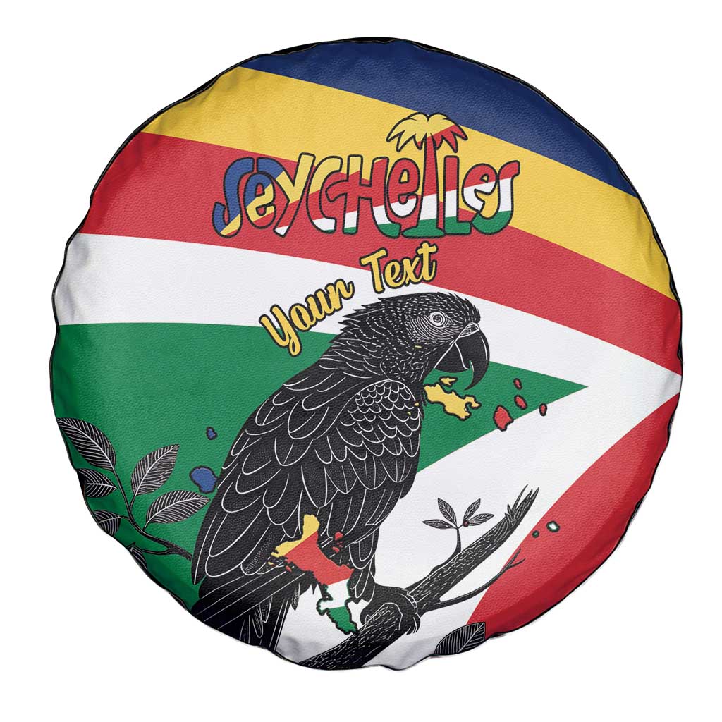 Personalized Seychelles Independence Day Spare Tire Cover Coat Of Arms Black Parrot