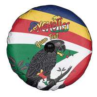 Personalized Seychelles Independence Day Spare Tire Cover Coat Of Arms Black Parrot