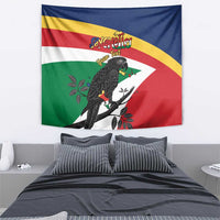 Personalized Seychelles Independence Day Tapestry Coat Of Arms Black Parrot
