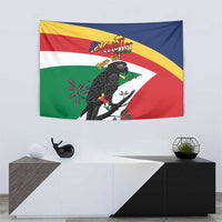 Personalized Seychelles Independence Day Tapestry Coat Of Arms Black Parrot